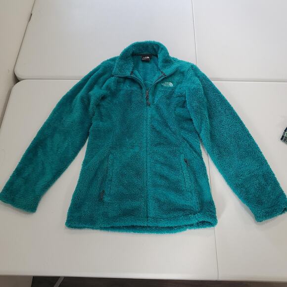 The North Face Jacket Womens Small Teal High Pile Fleece Full Zip Pockets C853F - Picture 1 of 10